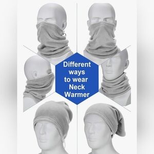 6 Pack Gray Fleece Neck Warmer Face Gaiter Ski Snowboard Winter Windproof Unisex